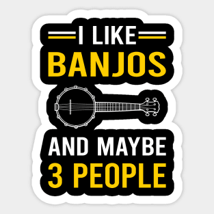 3 People Banjo Banjoist Sticker